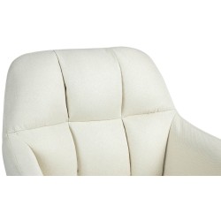 Taburete de bar Natoma en tela color blanco crema