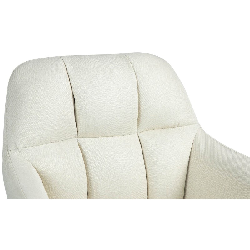 Taburete de bar Natoma en tela color blanco crema