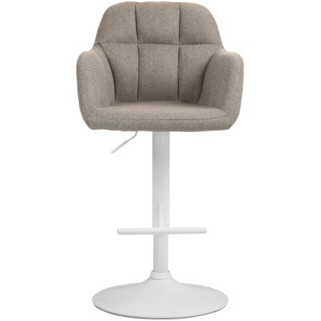 Taburete de bar Natoma en tela blanca topo