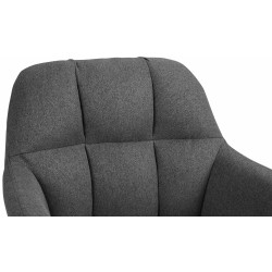 Taburete de bar Natoma en tela gris oscuro y blanca