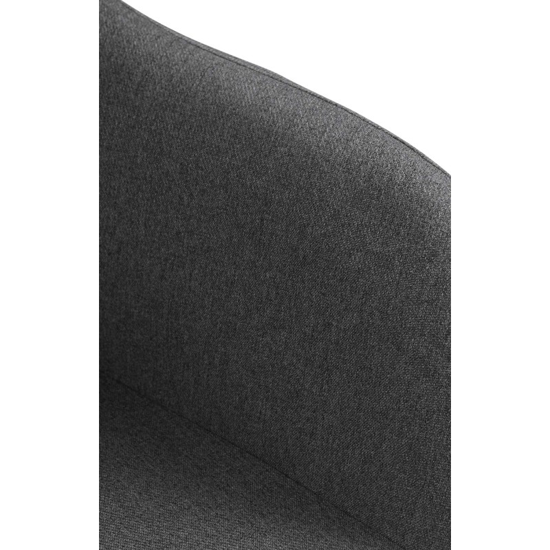 Taburete de bar Natoma en tela gris oscuro y blanca