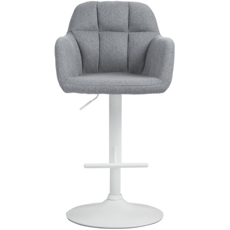 Taburete de bar Natoma en tela blanca y gris