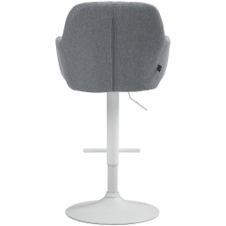 Taburete de bar Natoma en tela blanca y gris