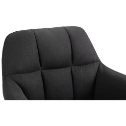 Taburete de bar Natoma en tela blanca y negra