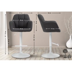 Taburete de bar Natoma en tela blanca y negra