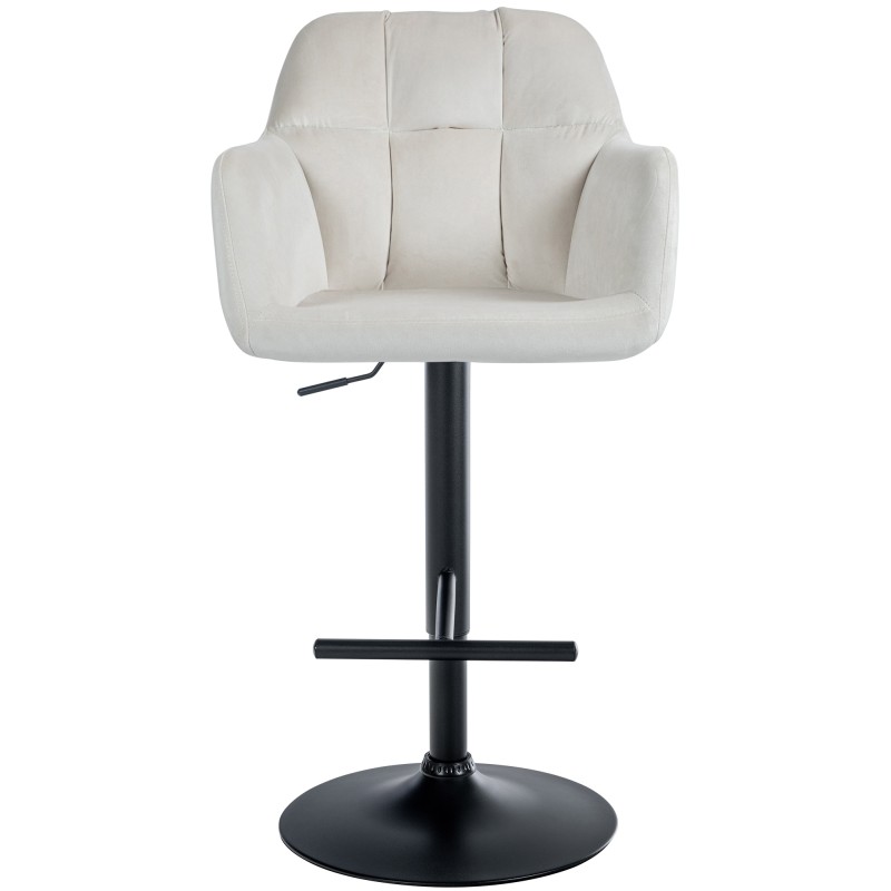 Taburete de bar Natoma en terciopelo negro y crema