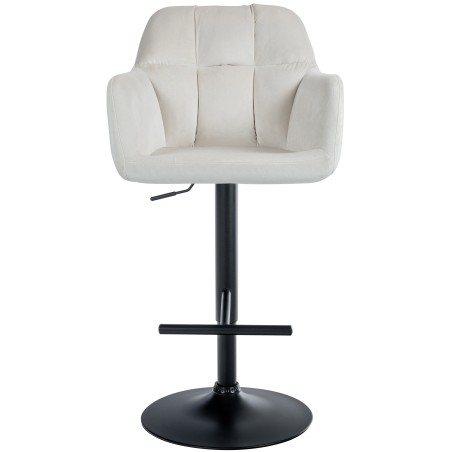 Taburete de bar Natoma en terciopelo negro y crema