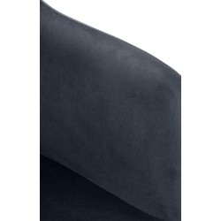 Taburete de bar Natoma en terciopelo negro y gris oscuro