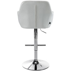 Taburete de bar Natoma de terciopelo cromado color crema