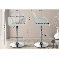 Taburete de bar Natoma de terciopelo cromado color crema