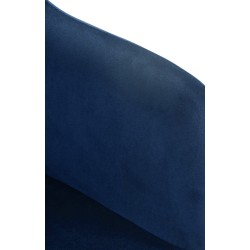 Taburete de bar Natoma de terciopelo cromado azul