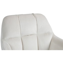 Taburete de bar Natoma de terciopelo blanco crema