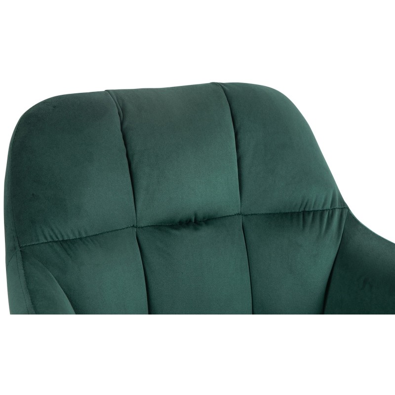 Taburete de bar Natoma de terciopelo blanco y verde