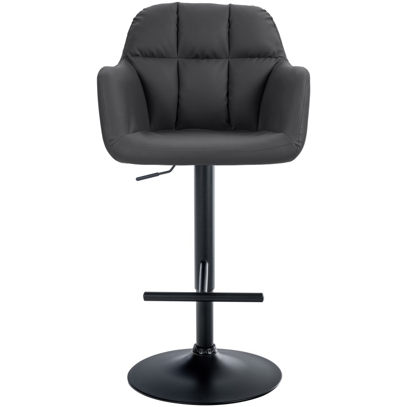 Taburete de bar Natoma en piel sintética negra