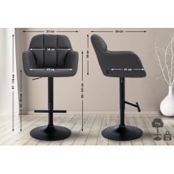 Taburete de bar Natoma en piel sintética negra