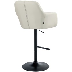 Taburete de bar Natoma, piel sintética negra y crema