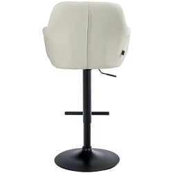 Taburete de bar Natoma, piel sintética negra y crema
