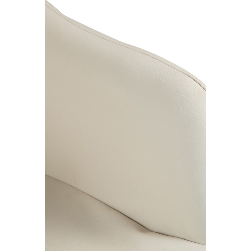 Taburete de bar Natoma, piel sintética negra y crema