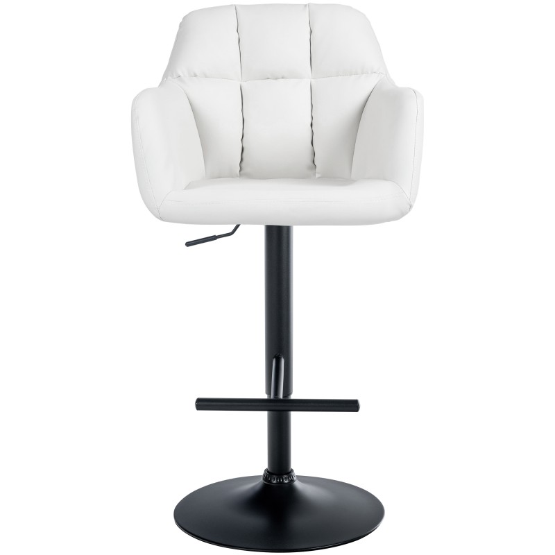 Taburete de bar Natoma en piel sintética en blanco y negro