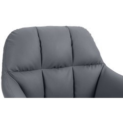 Taburete de bar Natoma, piel sintética negra/gris