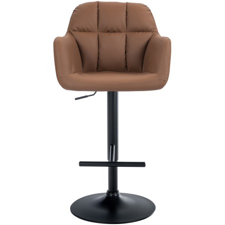 Taburete de bar Natoma en piel sintética negra y marrón claro
