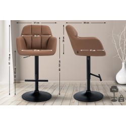 Taburete de bar Natoma en piel sintética negra y marrón claro