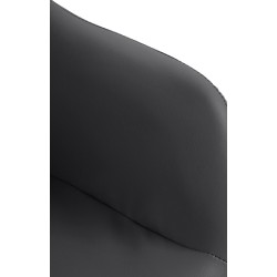 Taburete de bar Natoma, piel sintética, cromo negro