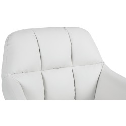 Taburete de bar Natoma en polipiel cromada blanca