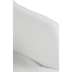 Taburete de bar Natoma en polipiel cromada blanca