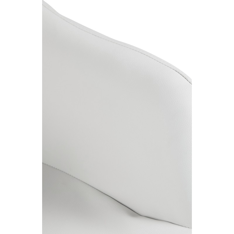 Taburete de bar Natoma en polipiel cromada blanca
