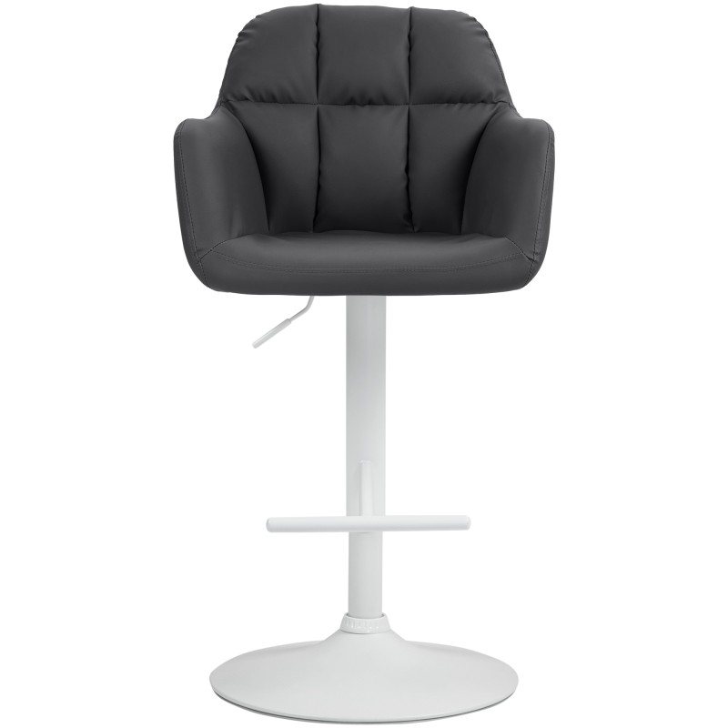 Taburete de bar Natoma en piel sintética blanca y negra