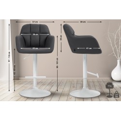 Taburete de bar Natoma en piel sintética blanca y negra