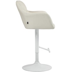 Taburete de bar Natoma de piel sintética color blanco crema