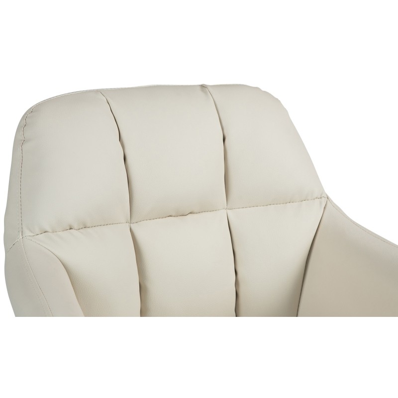 Taburete de bar Natoma de piel sintética color blanco crema