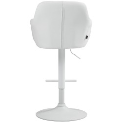 Taburete de bar Natoma, blanco, piel sintética