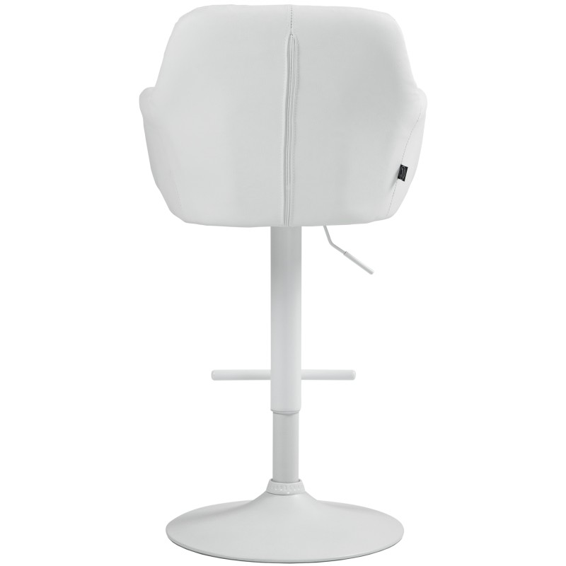 Taburete de bar Natoma, blanco, piel sintética