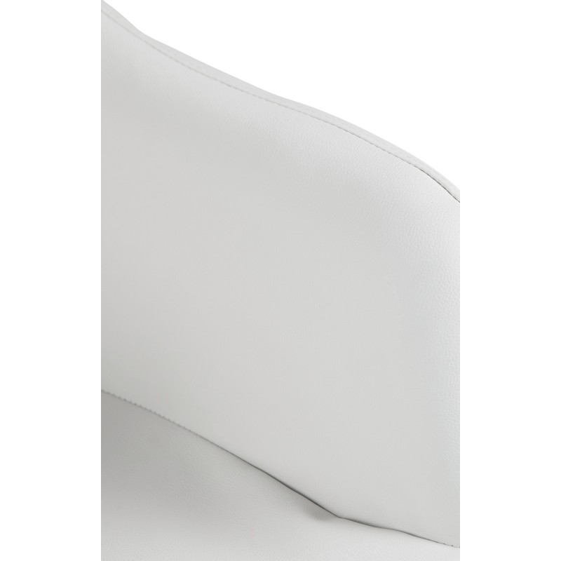Taburete de bar Natoma, blanco, piel sintética