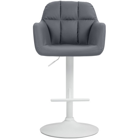 Taburete de bar Natoma en piel sintética blanca y gris