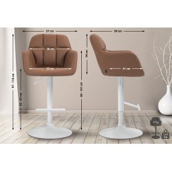 Taburete de bar Natoma en piel sintética blanca y marrón claro