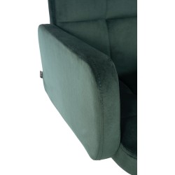 Taburete de bar Los Ángeles de terciopelo cromado verde oscuro