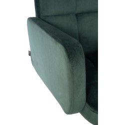 Taburete de bar Los Ángeles en terciopelo blanco y verde oscuro