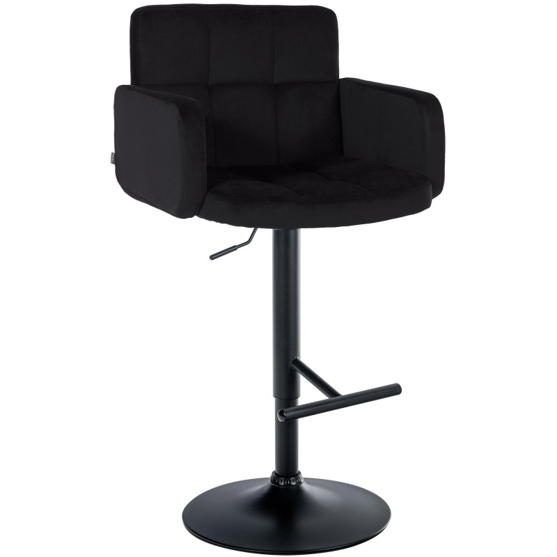 Taburete de bar de terciopelo negro Los Ángeles
