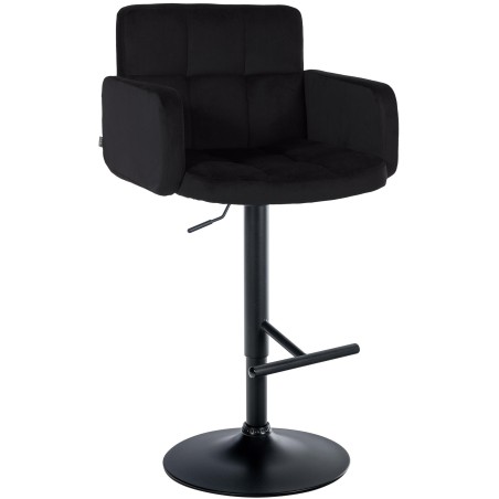 Taburete de bar de terciopelo negro Los Ángeles