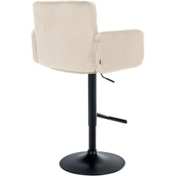 Taburete de bar Los Ángeles en terciopelo negro crema