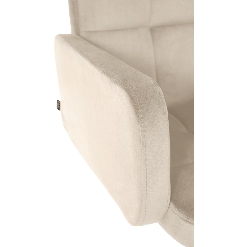 Taburete de bar de terciopelo blanco crema Los Ángeles