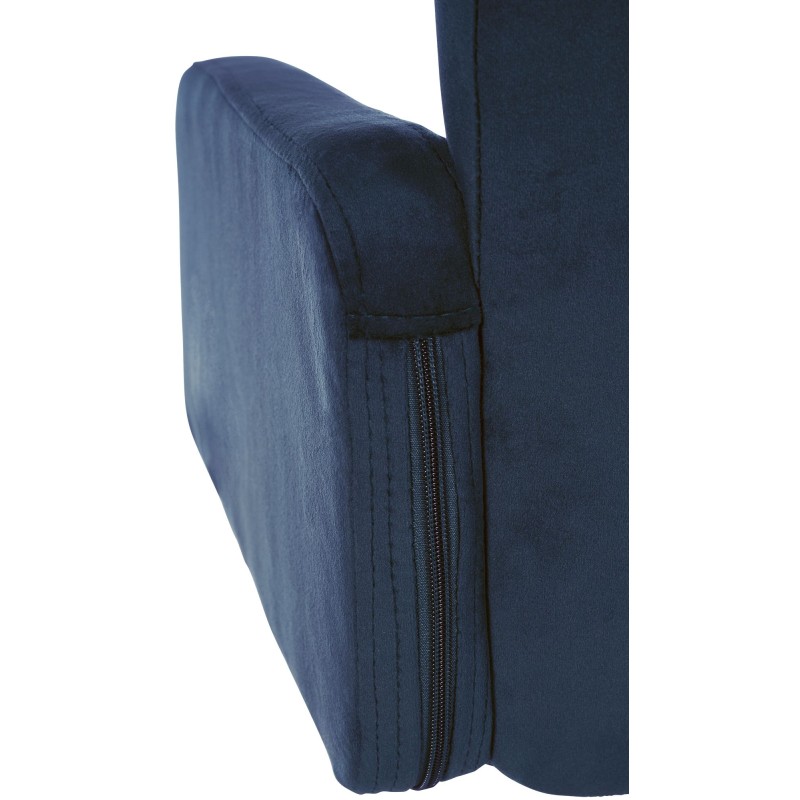 Taburete de bar de terciopelo azul y negro de Los Ángeles