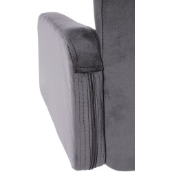 Taburete de bar Los Ángeles en terciopelo negro y gris oscuro