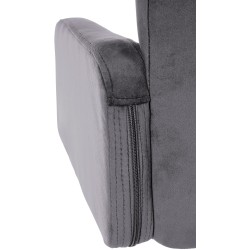 Taburete de bar Los Ángeles en terciopelo blanco gris oscuro