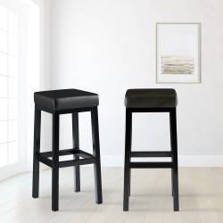 Taburete de bar Taylor B85 de piel sintética negra