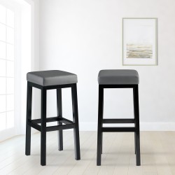 Taburete de bar Taylor B85 en piel sintética gris